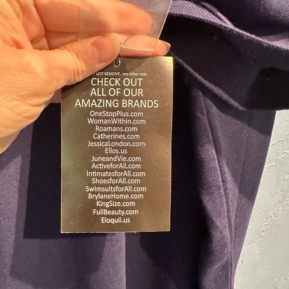 NWT Woman Within Size 5X Navy Polo PolyCotton Blend Easy Care Work Office School - Picture 10 of 11